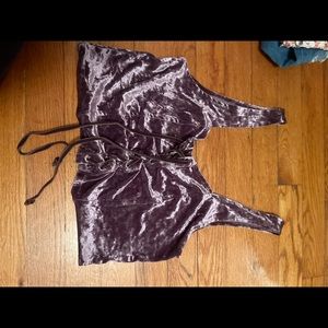 American Eagle cropped velvet tank